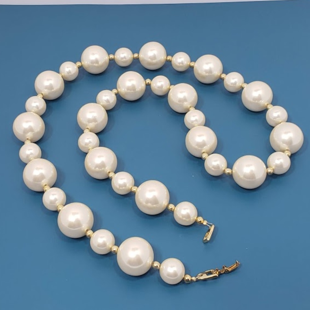 Napier Vintage Large Faux Pearl Statement Necklace